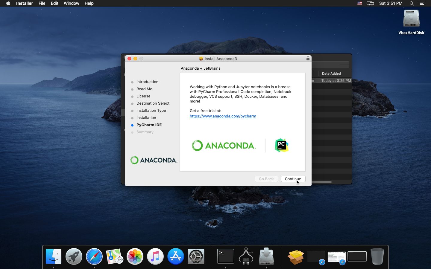 Anaconda Graphical Installer - PyCharm IDE